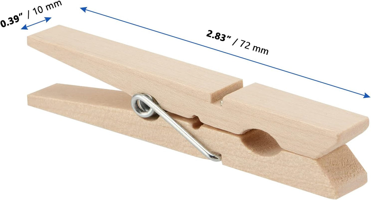150 Pinzas Madera 2.8pulg para Ropa Fotos Manualidades