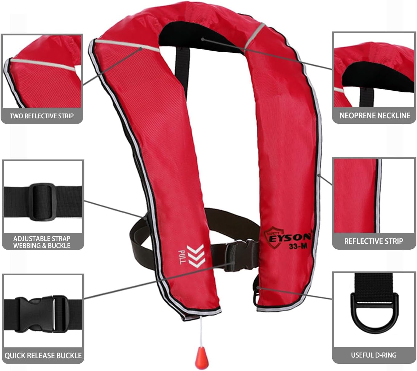 Chaleco salvavidas inflable para adulto manual