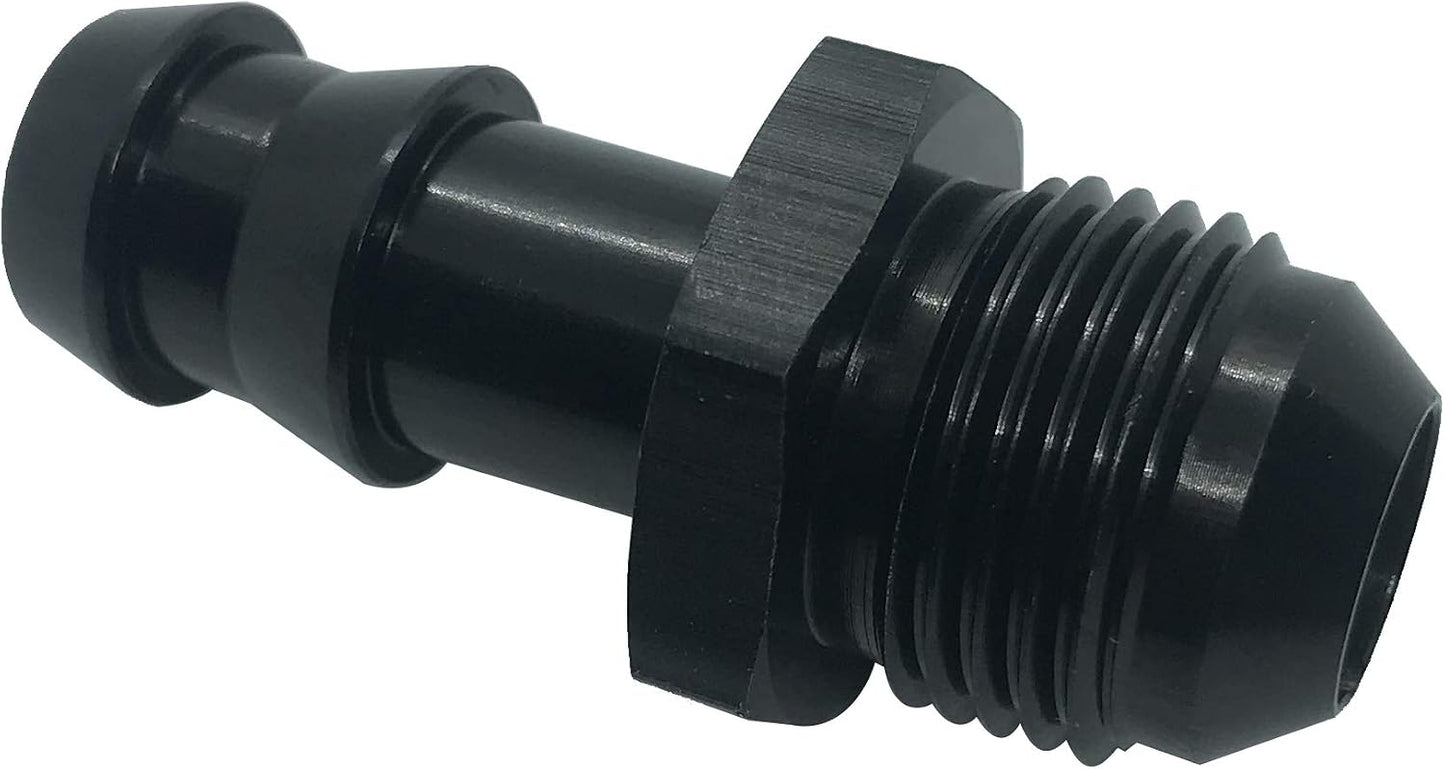Adaptador manguera 6an a 3/8 barb negro aluminio