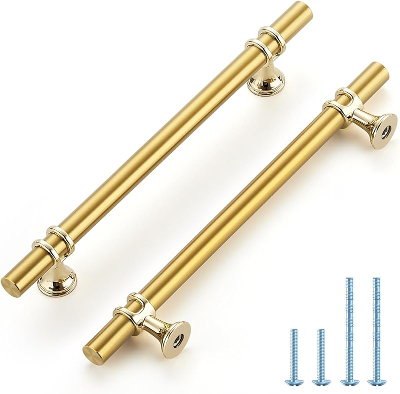 30 Tiradores Latón Cepillado Barra T 6.25" Gabinetes