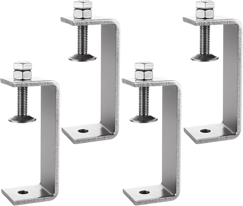 Set 4 abrazaderas C ajustables M10 acero 4"