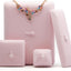 Caja terciopelo rosa para joyas pendientes colgantes