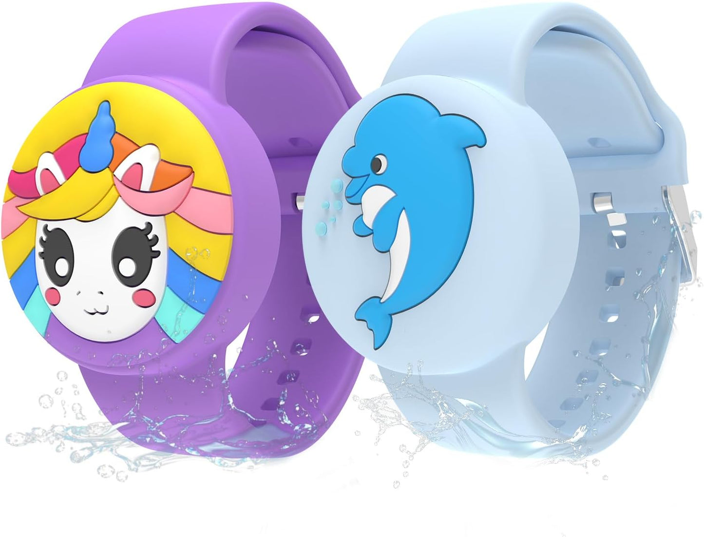 Pulsera Airtag impermeable para niños 2 pzas morado/azul