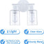 Lámpara baño 2 luces blanco vidrio transparente base E26