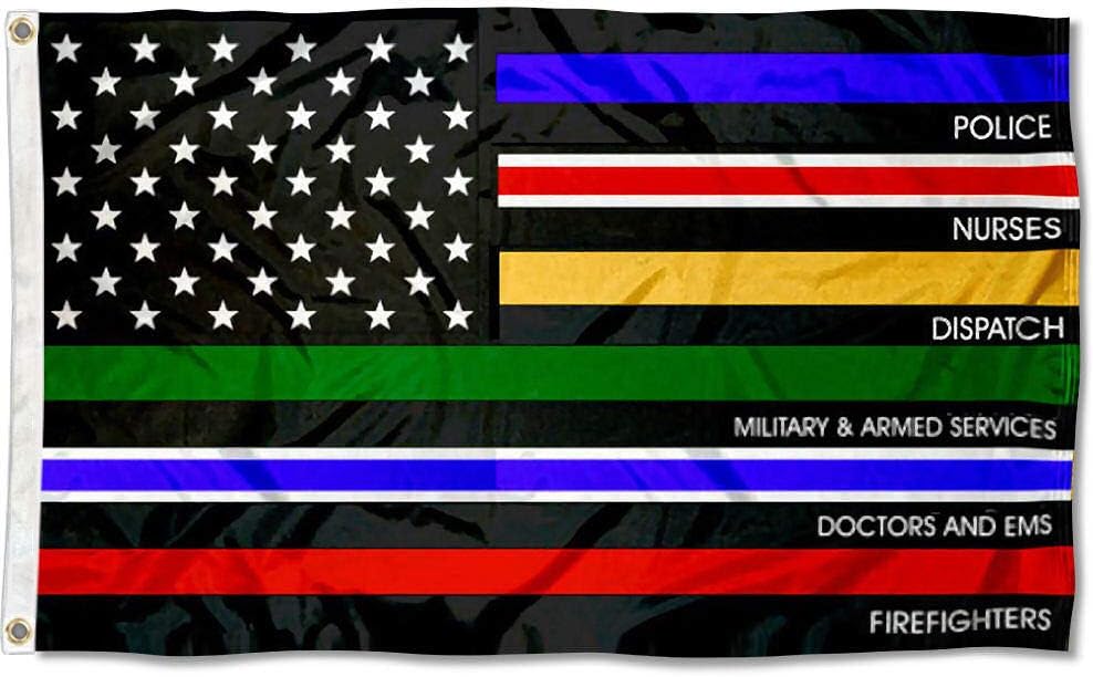 Bandera fina 3x5ft para servicios esenciales