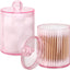2 Pzas Tarro Baño con Soporte Qtip 10oz Rosa
