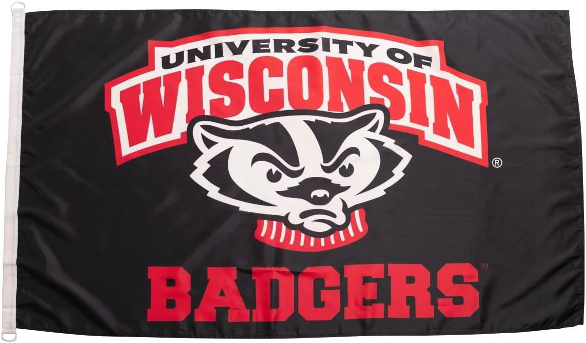 Bandera NCAA Wisconsin Badgers 3x5ft interiores/exteriores