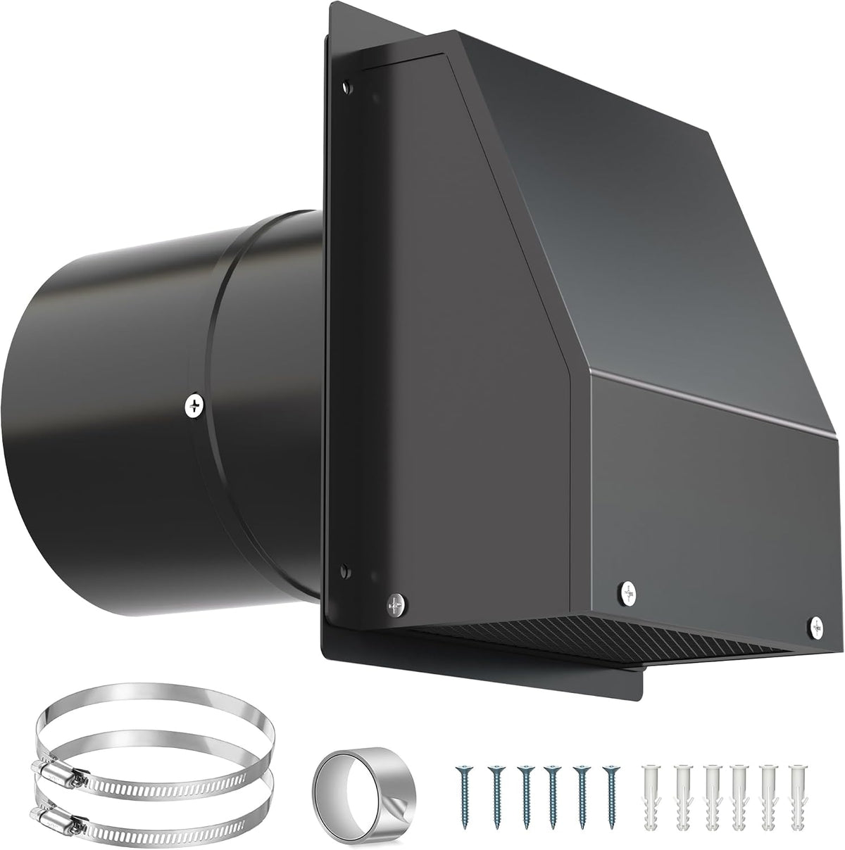 Cubierta ventilación secadora 12pulg acero galvanizado negro
