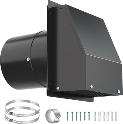 Cubierta ventilación secadora 12pulg acero galvanizado negro