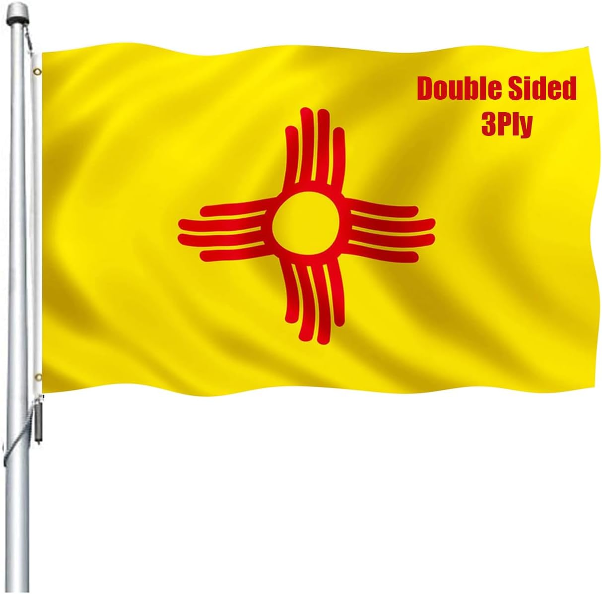 Bandera Nuevo México 3x5" doble cara poliéster resistente