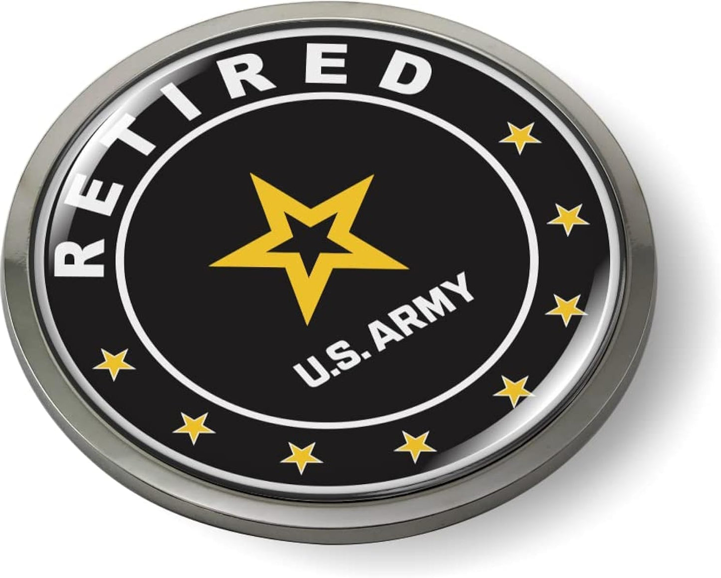 Etiqueta engomada emblema ejército EE.UU. 3D abovedado
