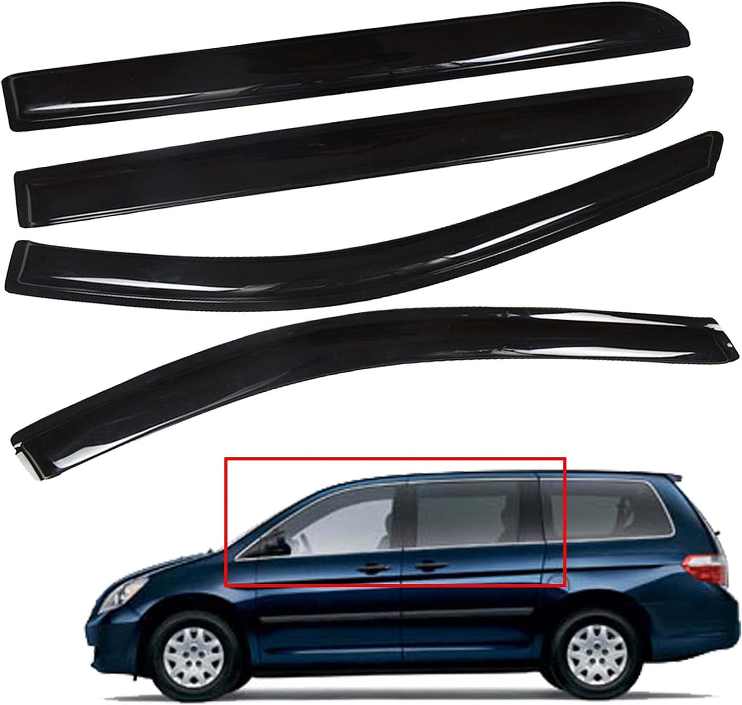 4 Viseras Acrílico Negro Reemplazo Odyssey 05-07