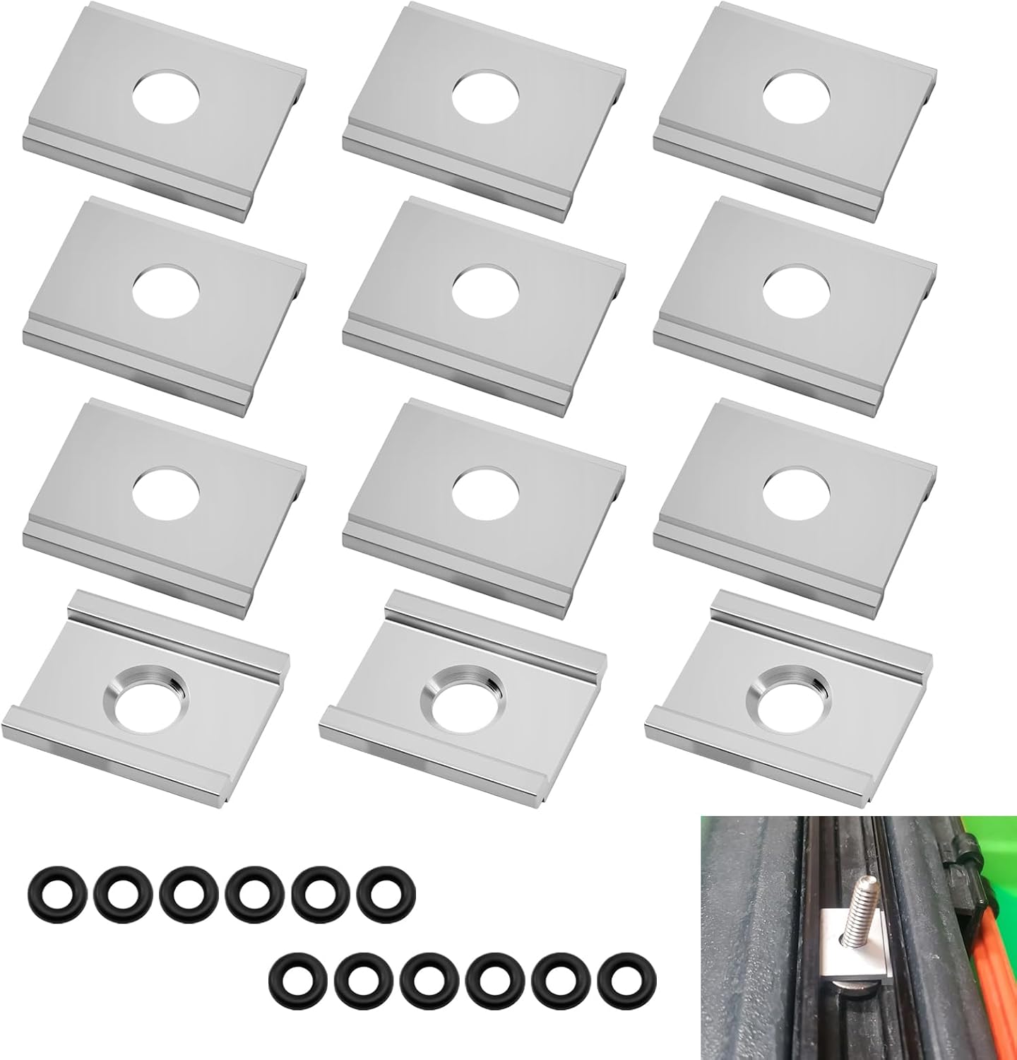 6 Adaptadores Kayak y Juntas Tóricas para Pernos 1/2pulg