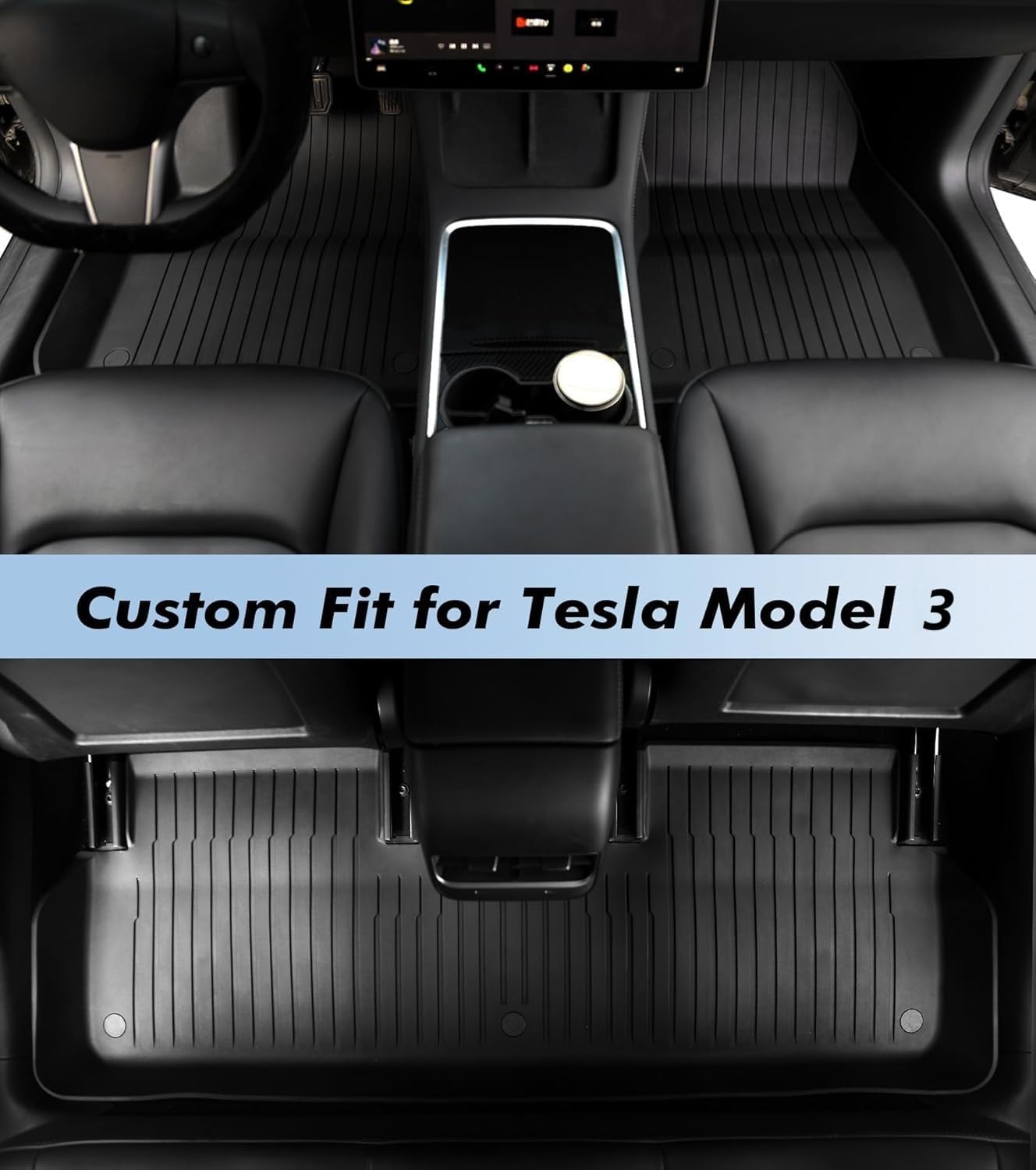 3 Alfombrillas Tesla Model 3 17-23 TPE antiderrap