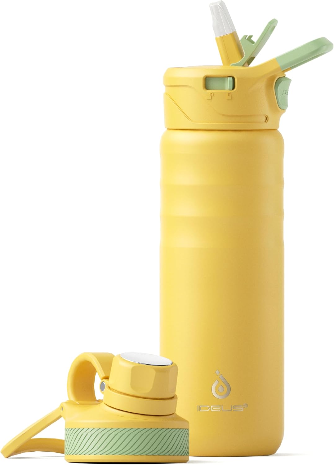 Botella acero inox 24oz con 2 tapas termo senderismo