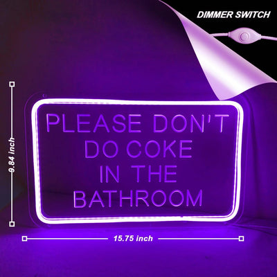 Letrero neón LED morado con texto USB para hogar y fiestas