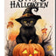 Bandera jardín gatos Halloween 12x18pulg doble cara