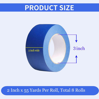 Cinta pintor 2pulg azul pack 8 rollos 440yardas