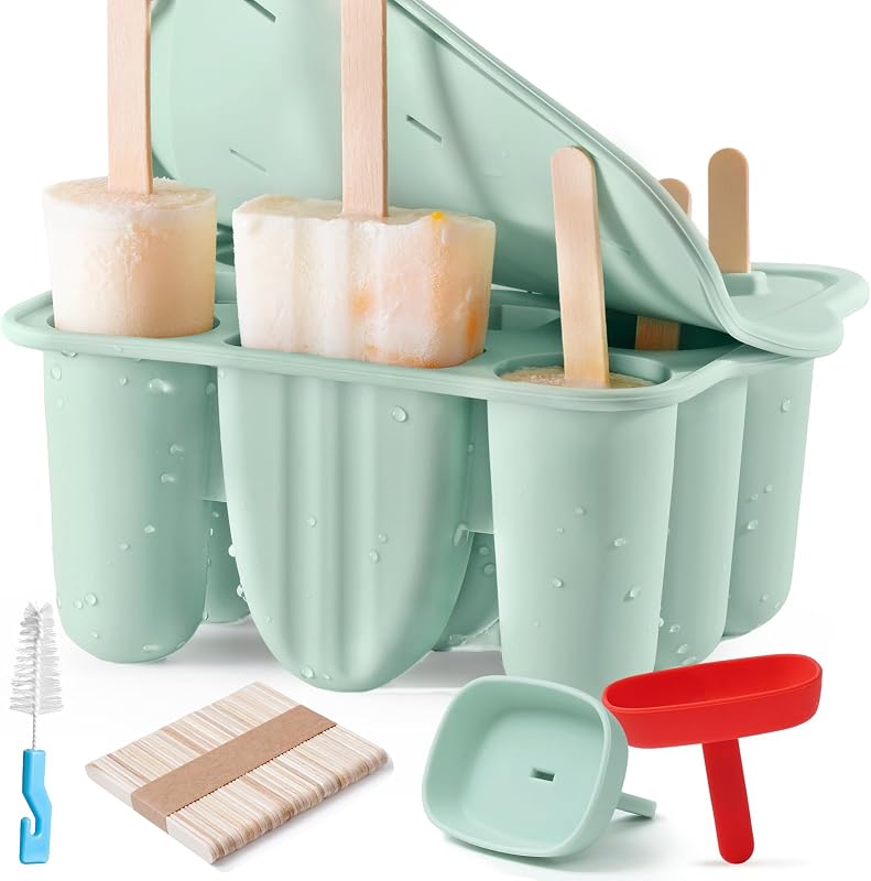 Moldes paletas 9 cavidades silicona sin BPA para niños verde