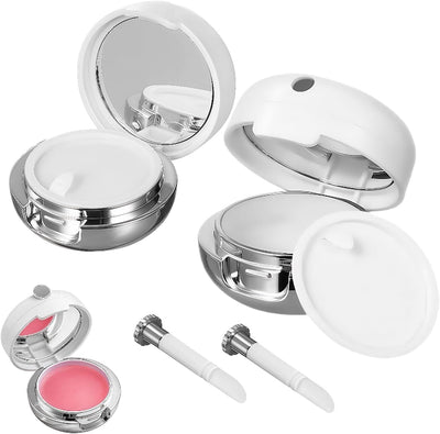 2 Tarros Balsamo Labios Vacios Blanco 13g con Espejo