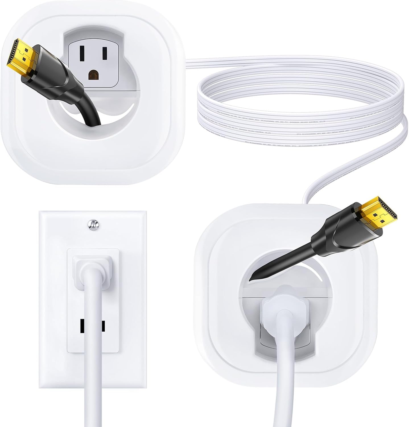 Kit organiz. cables pared con accesorio taladro