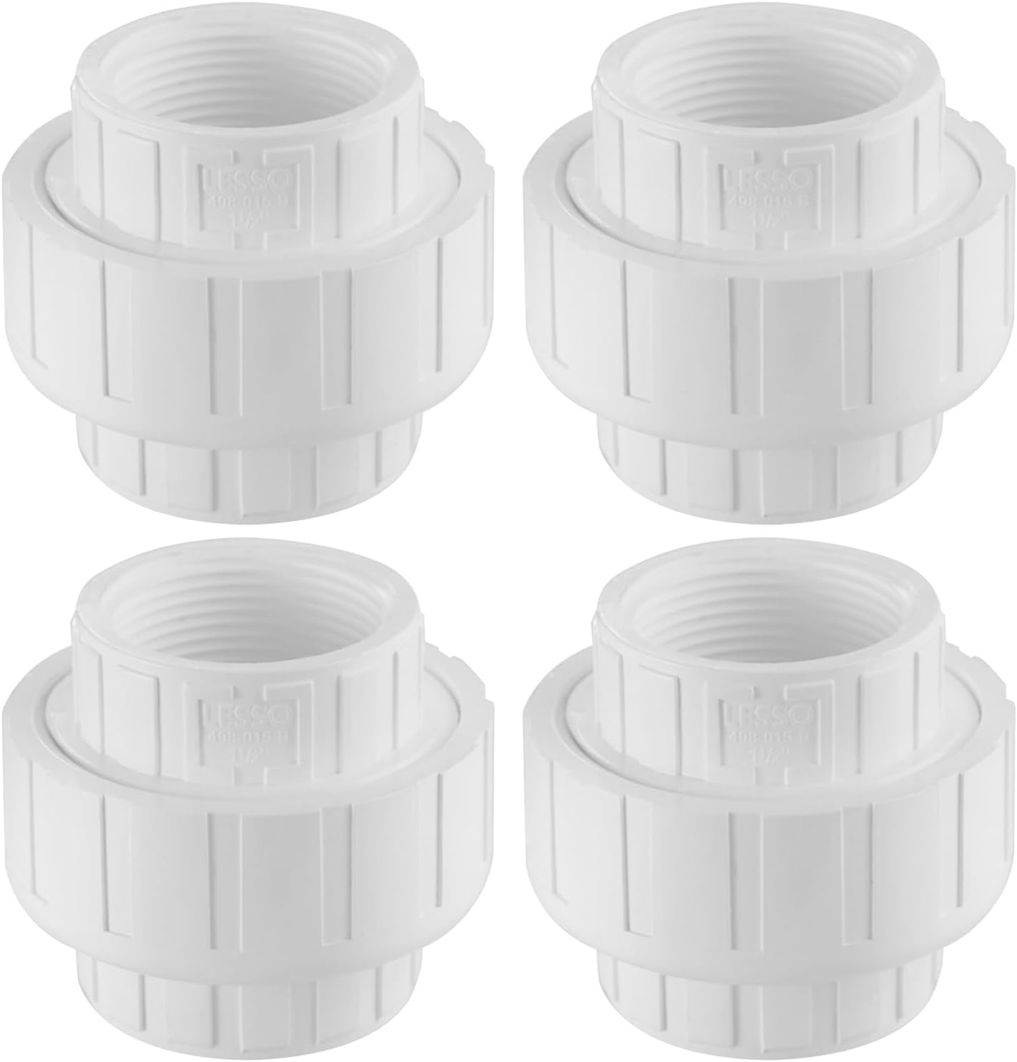 4 Pzas Unión PVC rosca hembra SCH40 blanco