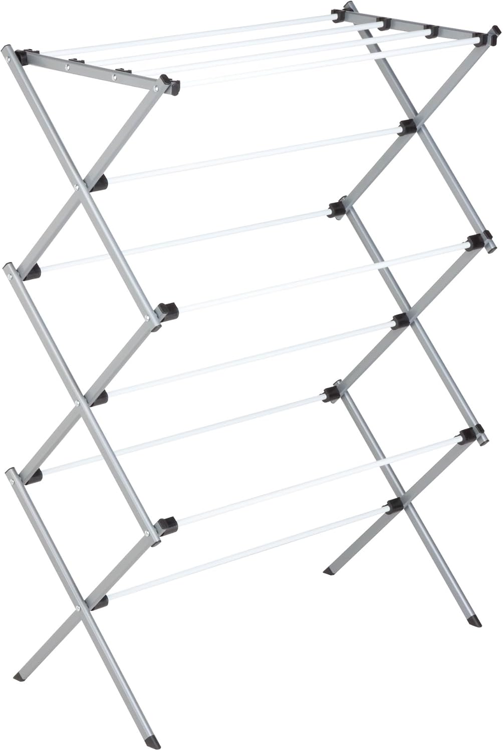 Estante secado ropa plegable metal 29x14.2x42.1pulg blanco gris