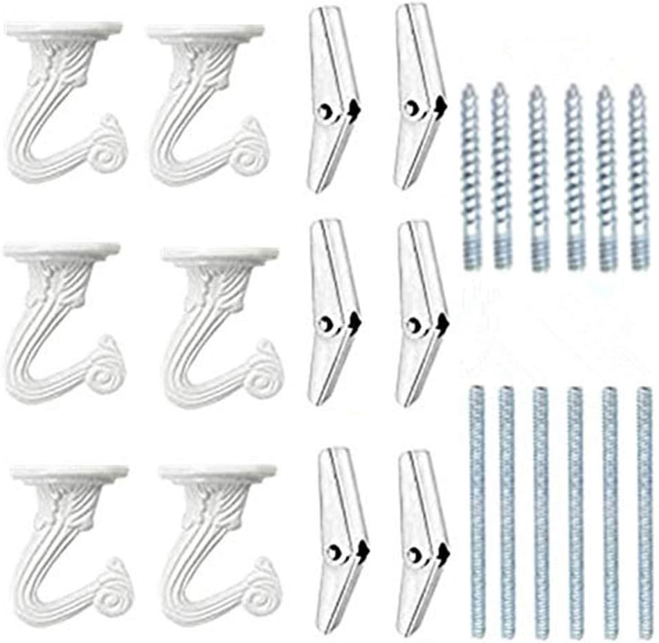 6 Set Ganchos Techo Blancos para Plantas Colgantes