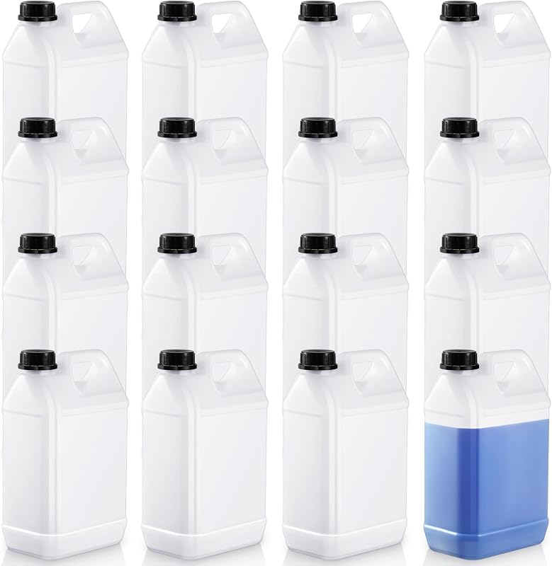 16 Pzas Jarras Plástico 1gal Tapas Cuadradas HDPE