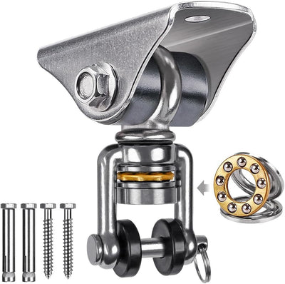 Percha columpio acero inox 360° soporte techo para niños