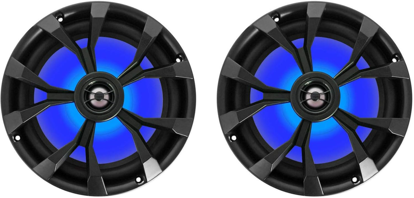 Altavoces marinos RKL80MB 900W 8pulg 2 vías IP66 con luces