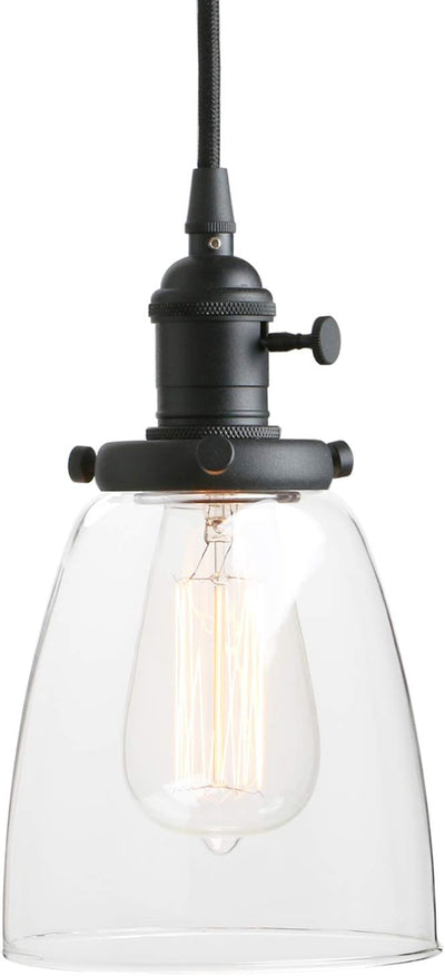 Iluminación colgante cristal estilo vintage negro sala