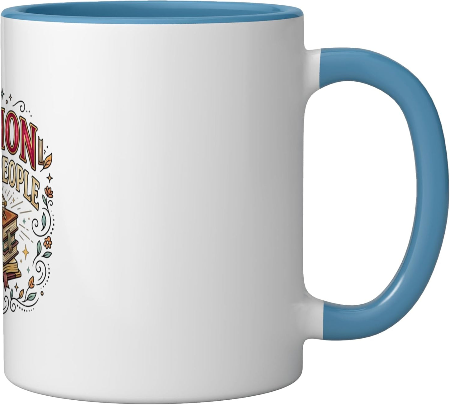 Taza Cerámica para Lectura Azul/Blanco