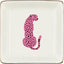 Bandeja cerámica joyas guepardo leopardo rosa plato