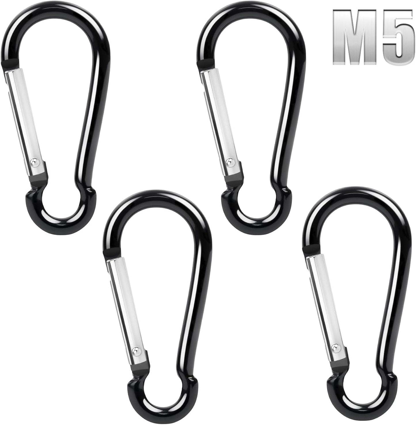 Mosquetón para asta bandera 4 pzas clip resorte M5 2pulg