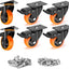 Ruedas giratorias 5" freno 4000lb set 6 poliuretano