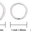 Argollas metal para llaves auto casa 3/4 1 1.25 pulg 30uds plata