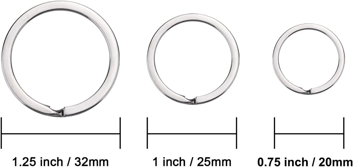 Argollas metal para llaves auto casa 3/4 1 1.25 pulg 30uds plata