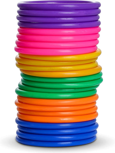 24 Anillos Plástico Multicolor para Juegos de Velocidad y Agilidad