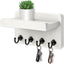 Soporte pared llaves madera 8.5" con 4 ganchos sala entrada