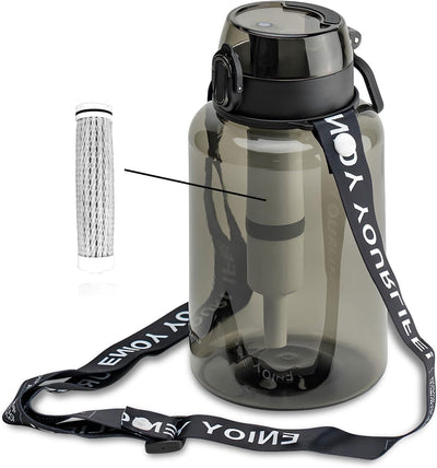 Botella de agua filtrada con 6 etapas 40 oz para supervivencia y camping