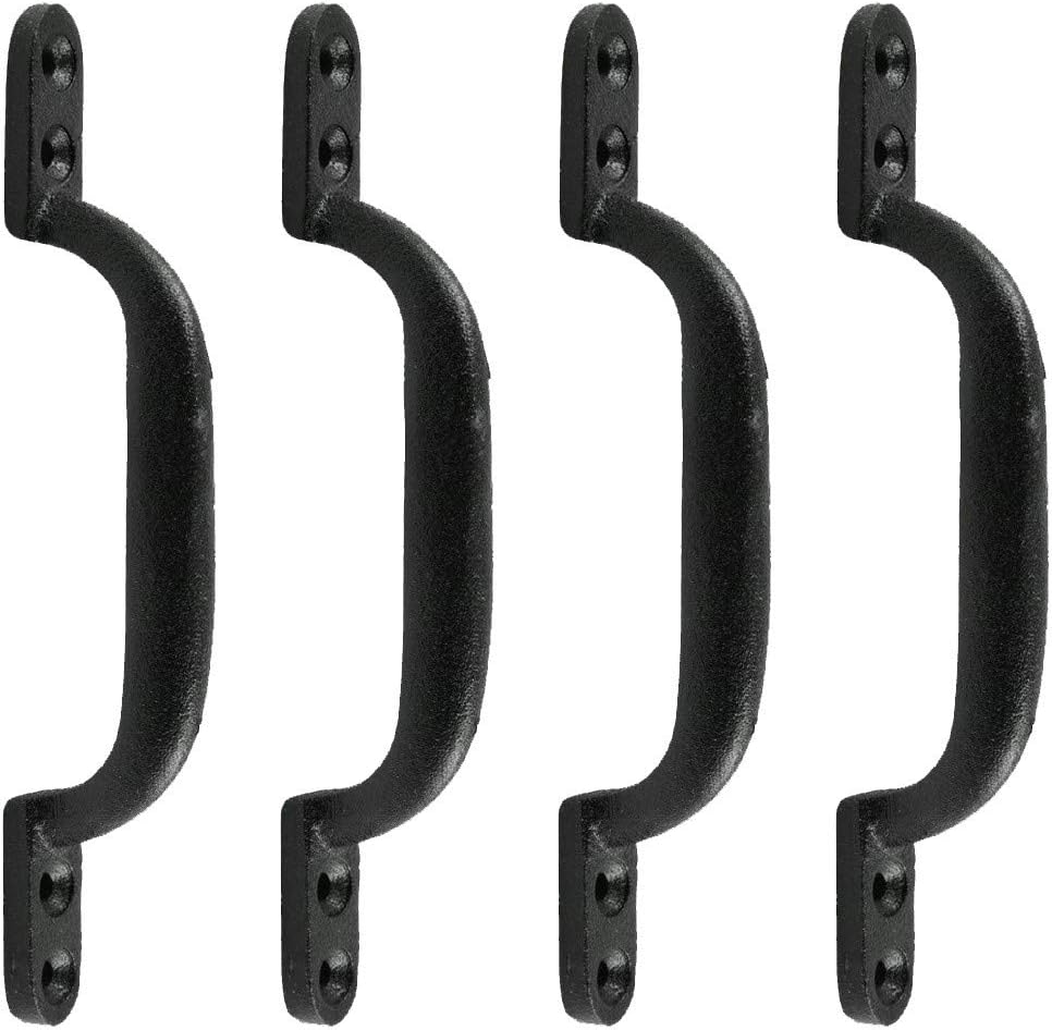 Tirador puerta hierro forjado negro 6pulg