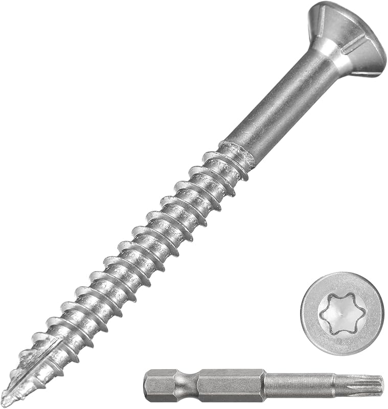Tornillos cubierta acero inox 410 T25 300uds plateado