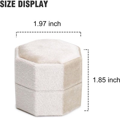 Caja terciopelo 3 ranuras para anillos propuesta boda beige