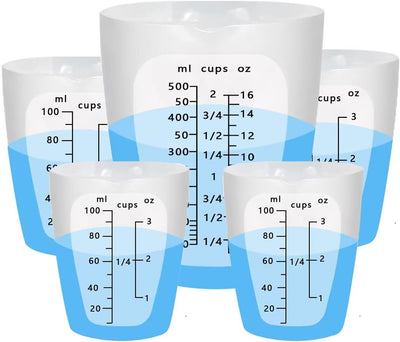 Taza medidora silicona 500ml y 3.4oz para resina reutilizable