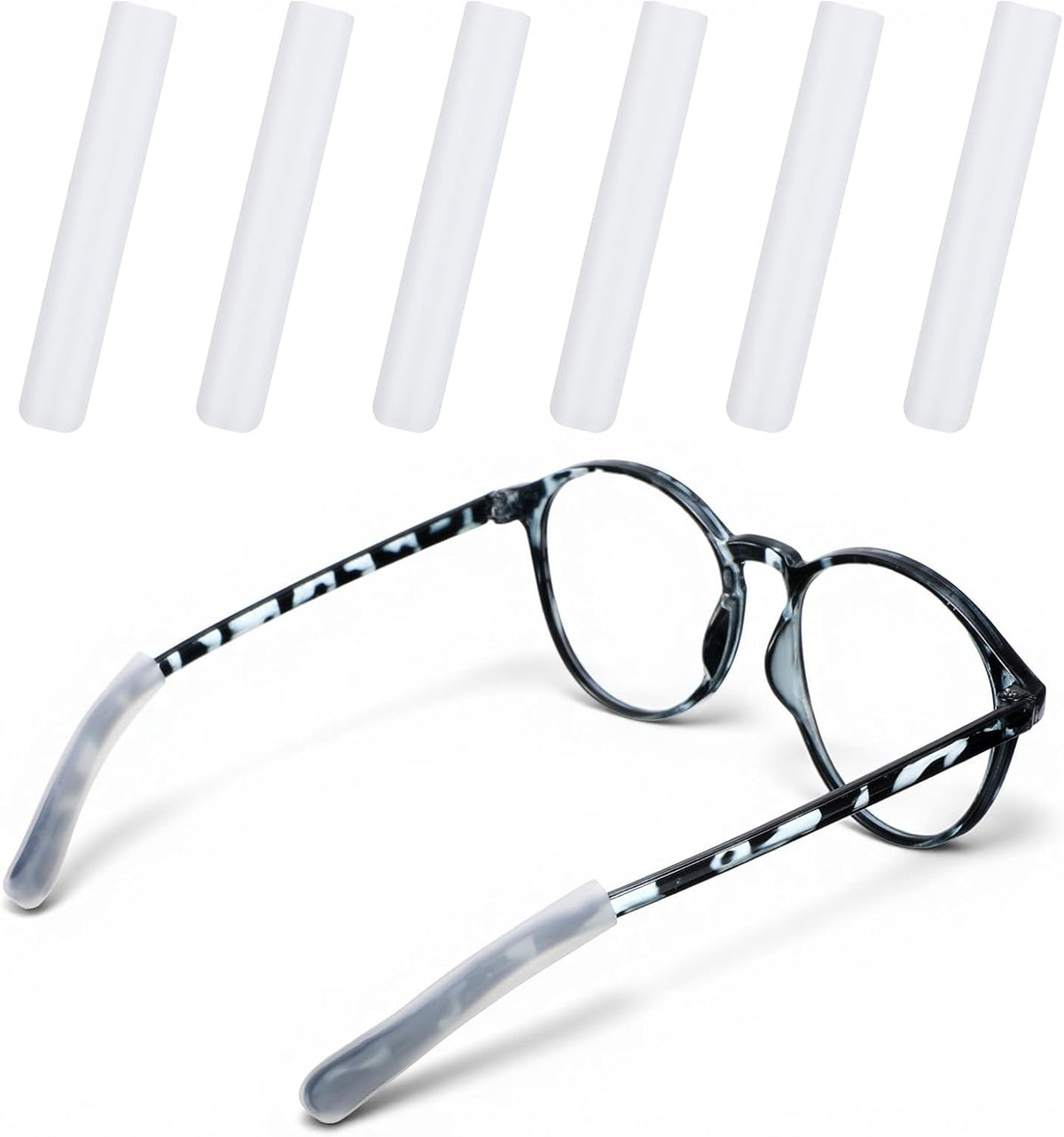6 Pzas almohadillas antideslizante para gafas de silicona blanca