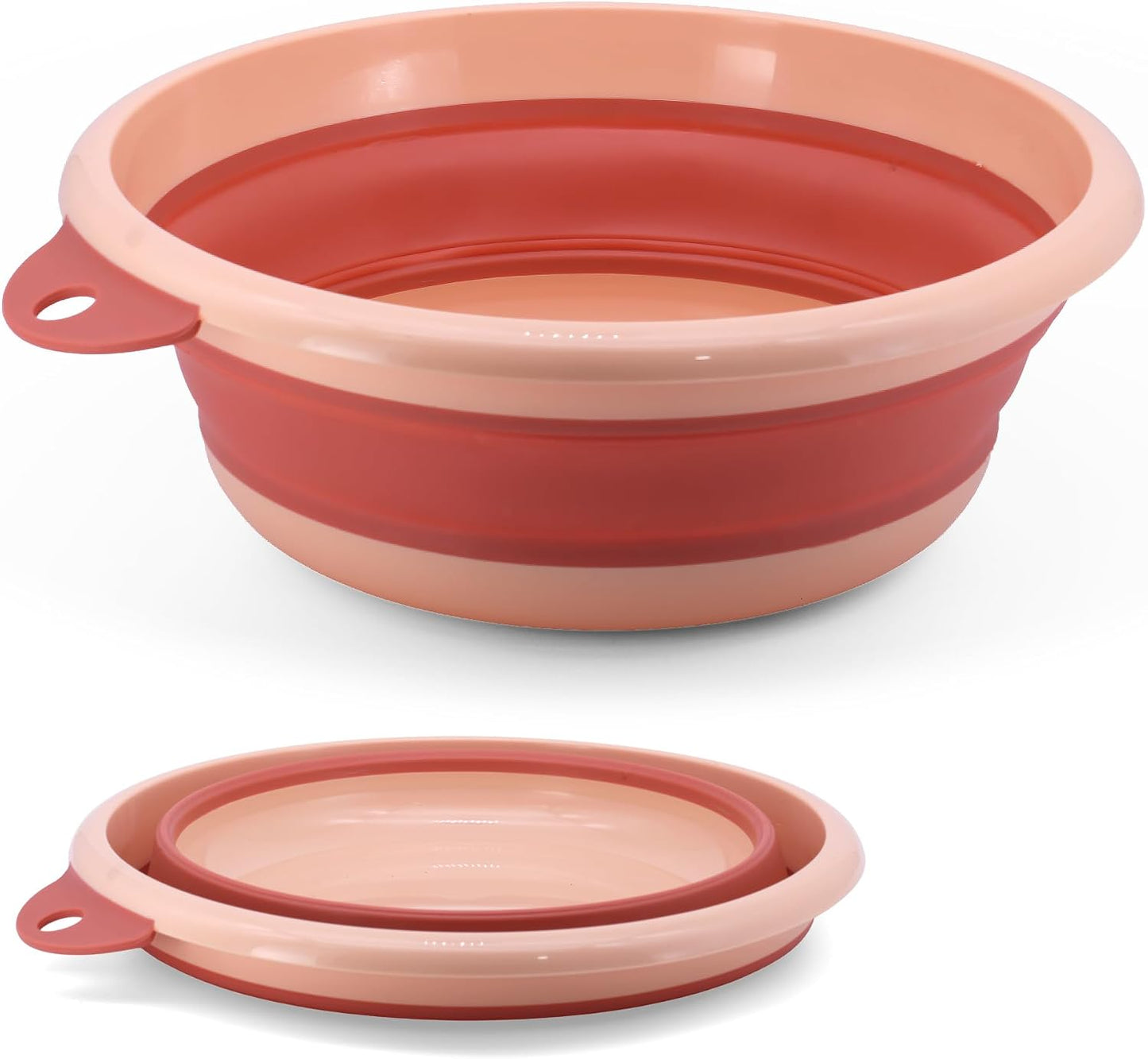 Set 2 lavabos plástico plegable redondo naranja