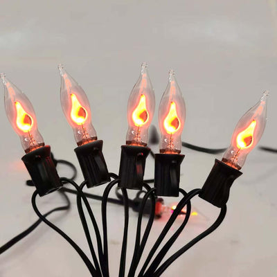Tira luces parpadeantes Halloween 10" naranja 120V