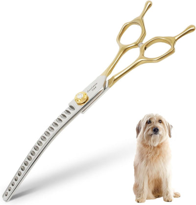 Tijeras aseo perro curvadas 7pulg 440C corte pelo