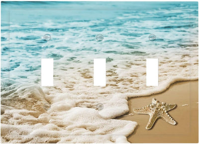 Interruptor pared decorativo 3 gang estrella mar playa
